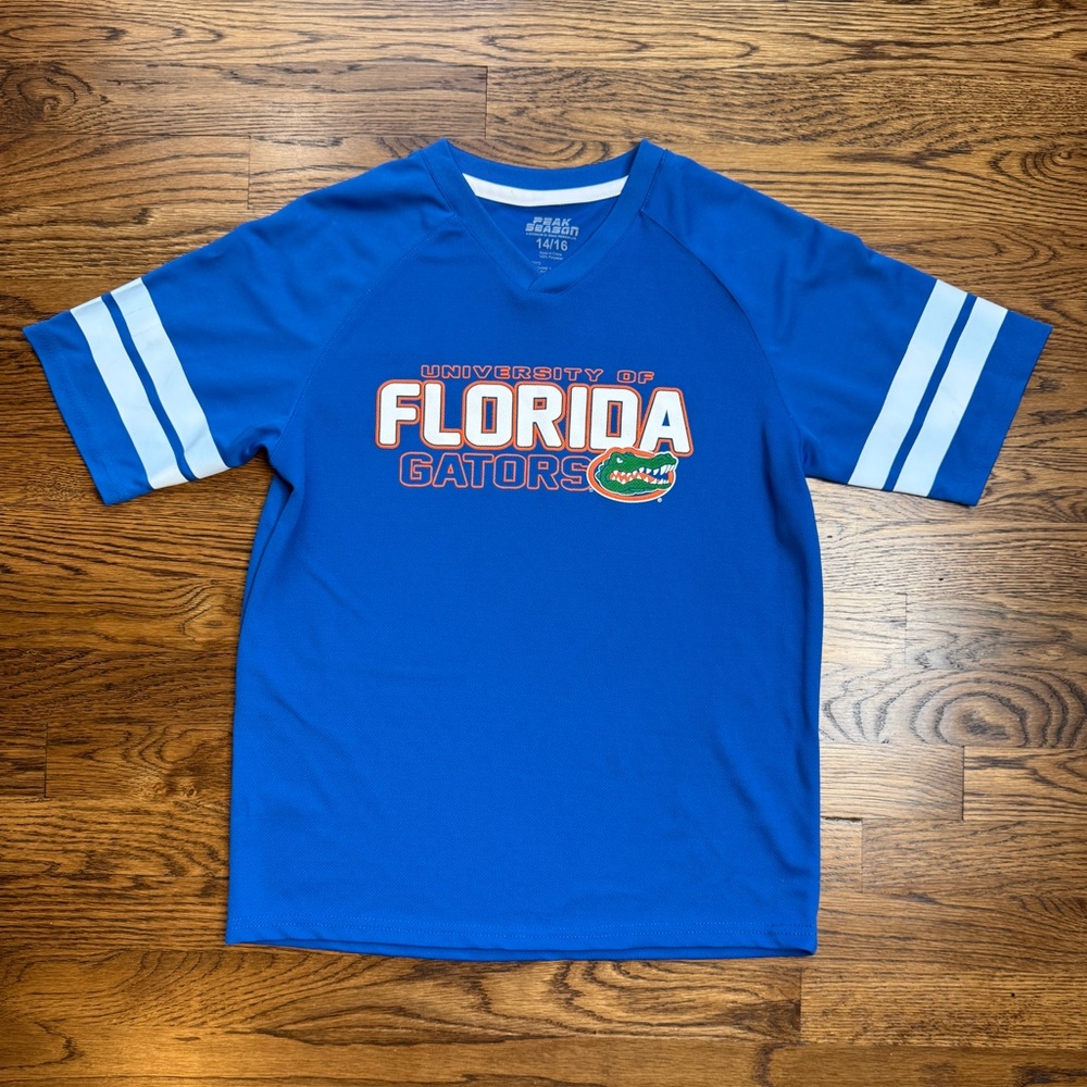 NWOT Peak Season University of Florida Gators Kids Jersey Size 14/16